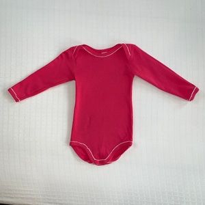 Petit Bateau Pink White Trim Bodysuit Onesie, Size 18m 81 cm French Feminine